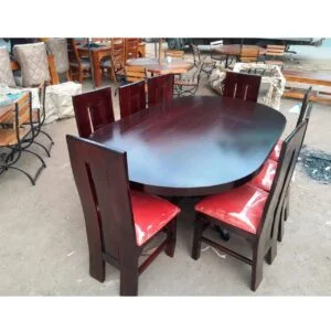 8 seater oval brown dining table