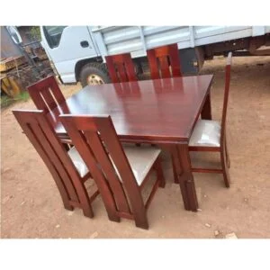 6 seater light brown dining set