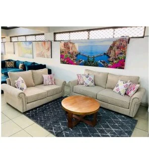 5 seater beige classic sofa set