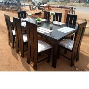 8 seater black mahogany dining table