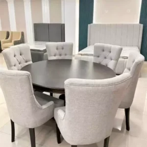6 seater grey dining table
